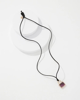 Amethyst Padlock Charm Necklace click to view larger image.