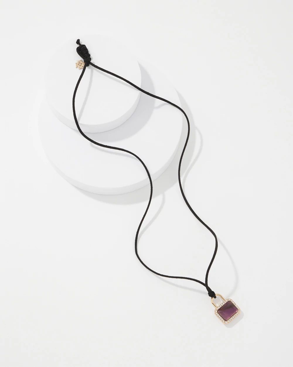 Amethyst Padlock Charm Necklace