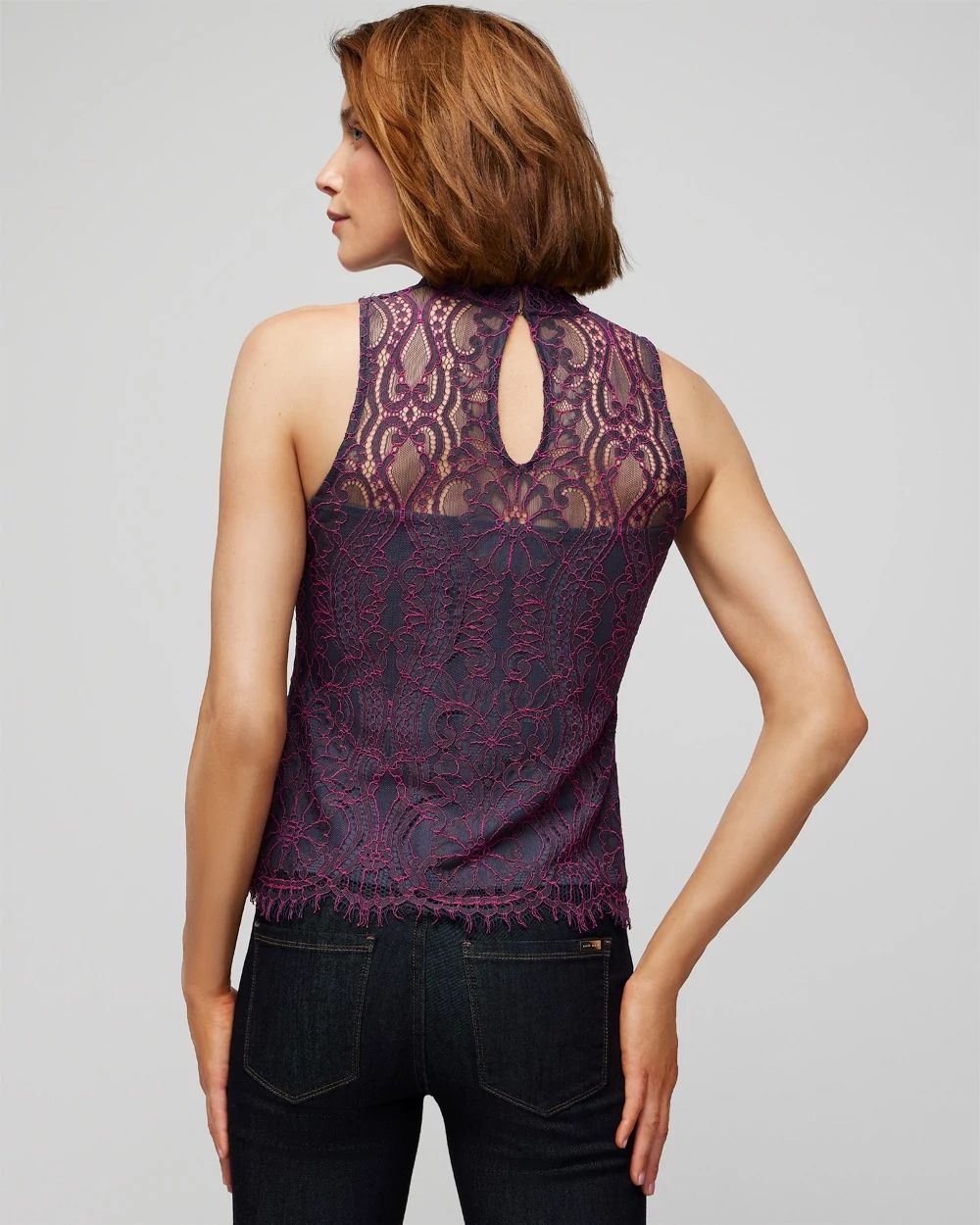 Two Tone Lace Shell