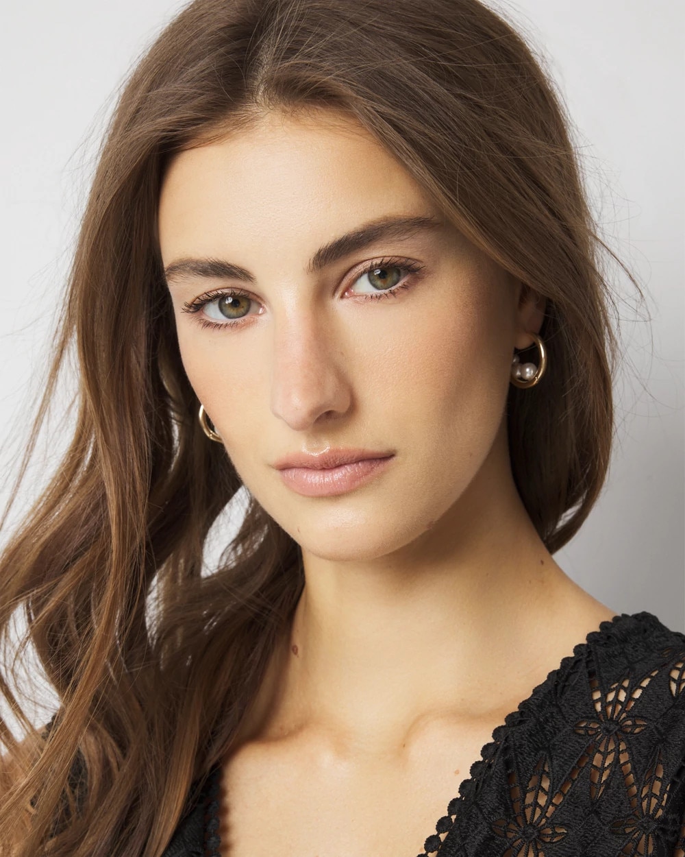 Gold + Pearl Hoop Earrings