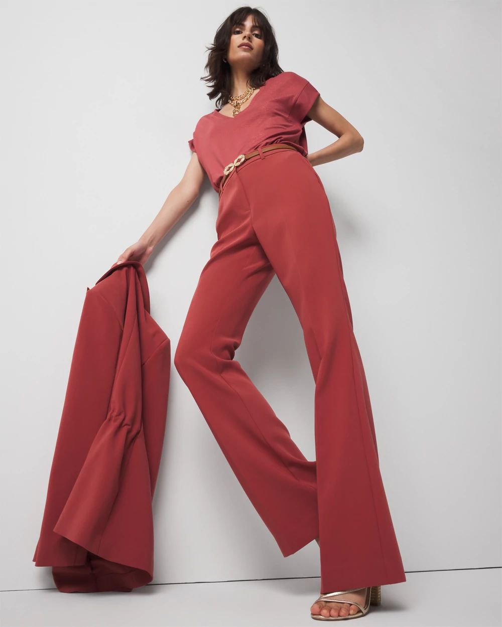 Petite High-Rise Flare Trouser
