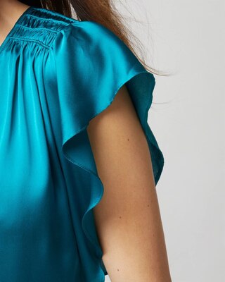 Flutter-Sleeve V-Neck Top