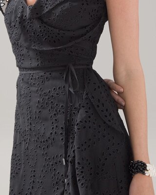 Eyelet Ruffle Wrap Dress