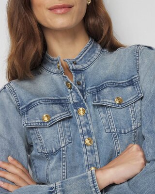 Snap Front Denim Shirt click to view larger image.