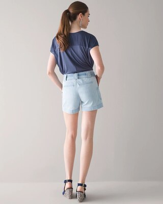 High-Rise Tencel Utility Shorts
