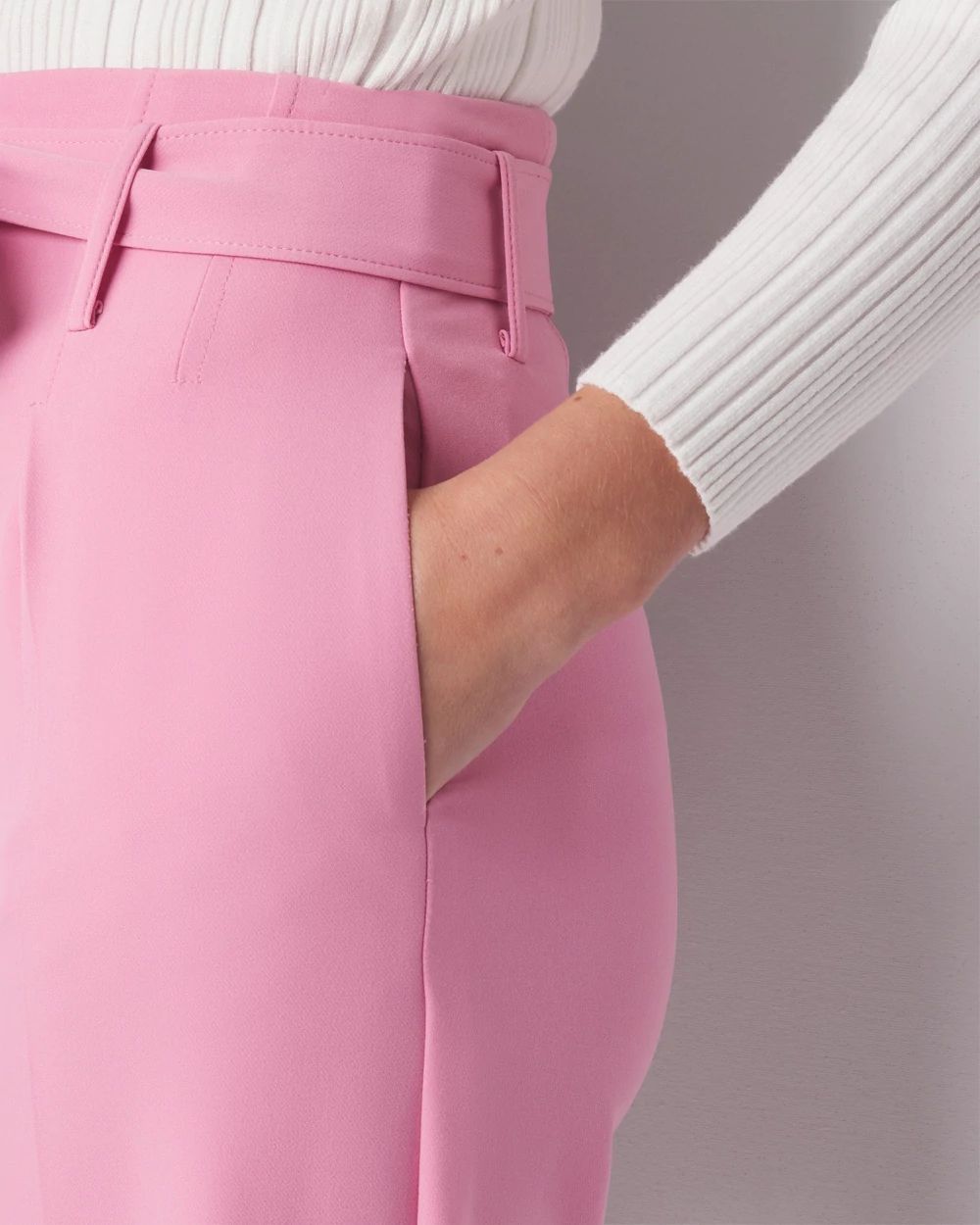 WHBM® Petite Belted Luna Wide Leg Trousers click to view larger image.