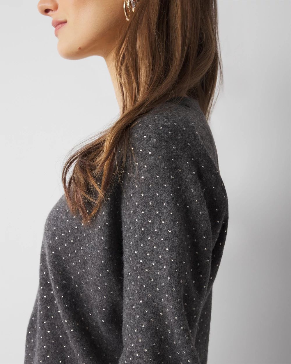 Embellished V-Neck Sweater
