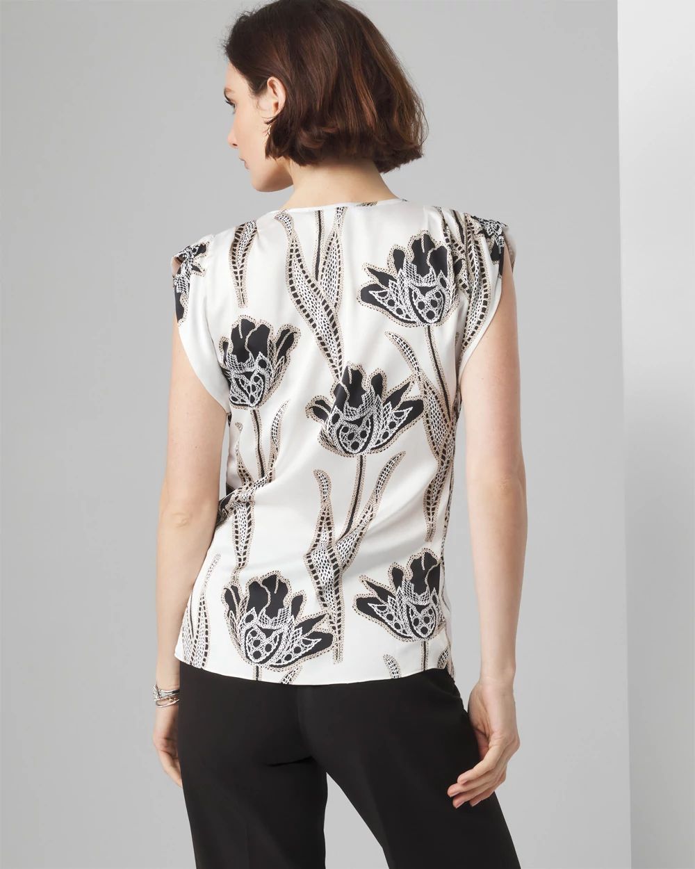 Petite Ruched Shoulder Shell Top click to view larger image.