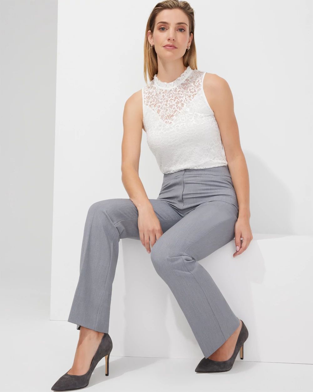 Outlet WHBM Sleeveless Lace Shell