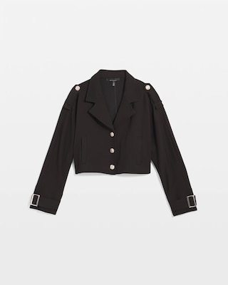 Petite Cropped Knit Trench click to view larger image.