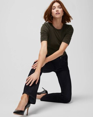 Shirred Sleeve Crewneck Tee
