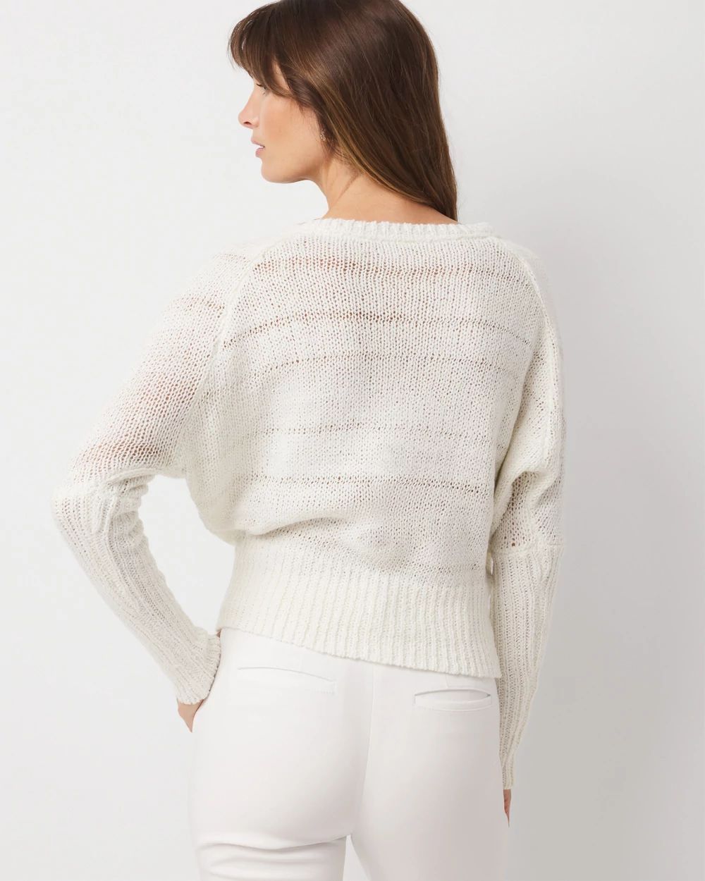 Metallic Dolman Pullover Sweater click to view larger image.