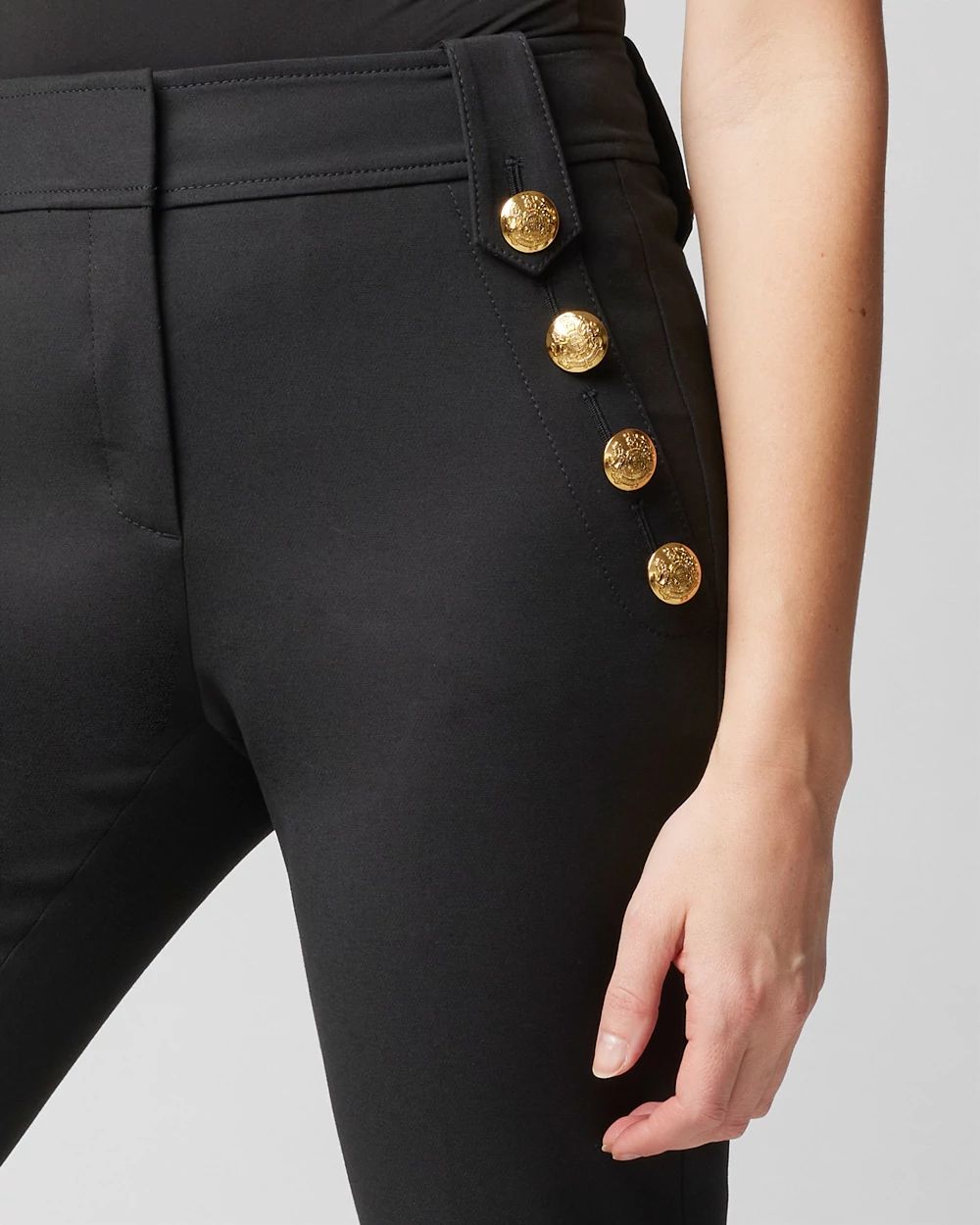 WHBM® Jolie Button Straight Lightweight Comfort Stretch Pant click to view larger image.