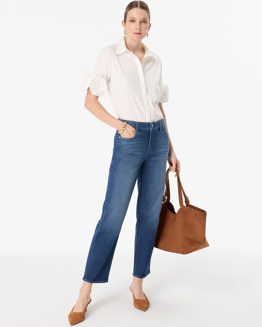 High-Rise Straight Ankle Ease Jean click to view larger image.