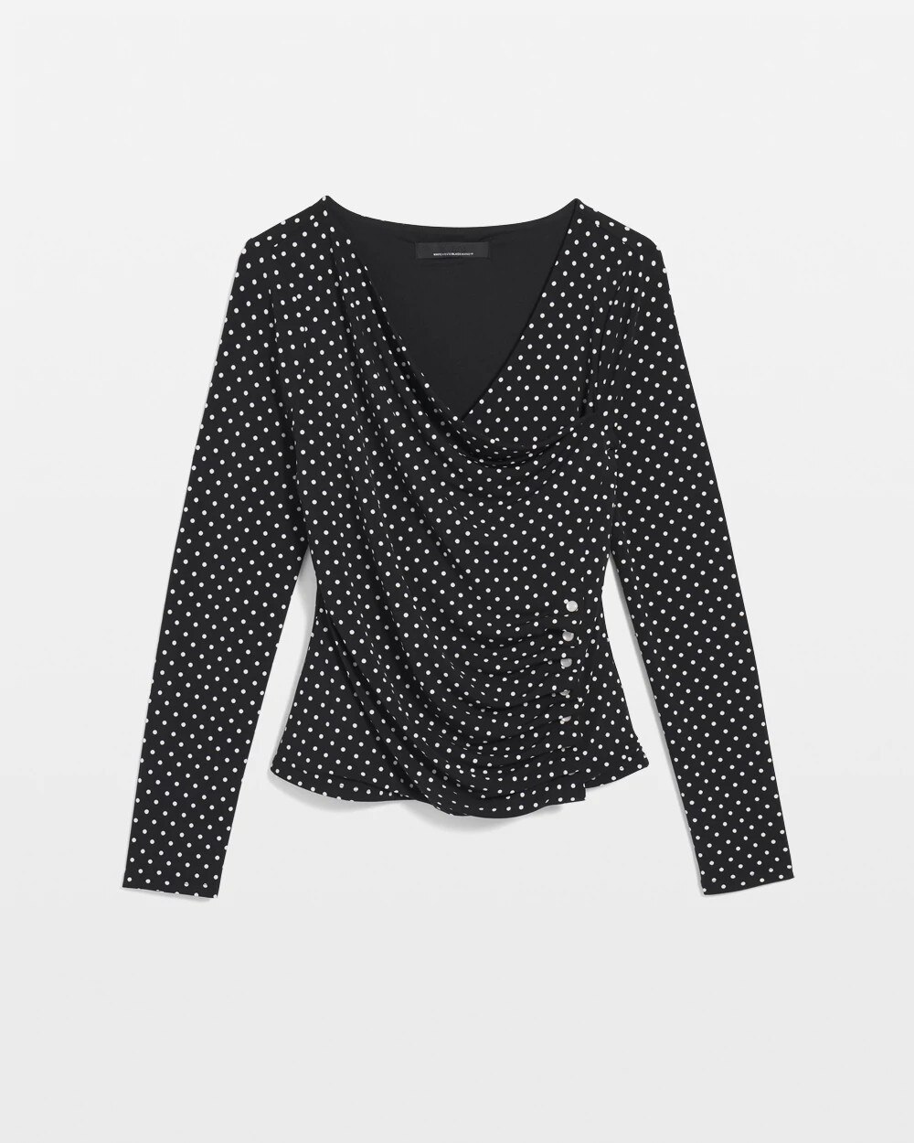 Ruched Button Trimmed Top