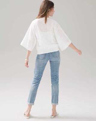 Smocked Lace Kimono Blouse click to view larger image.