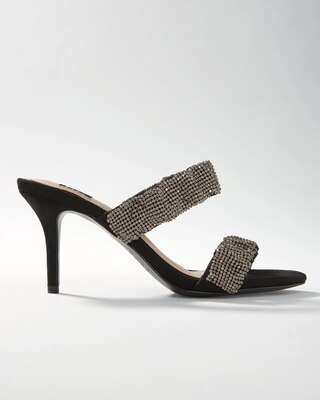 Hematite Strap Mid-Heel Slides