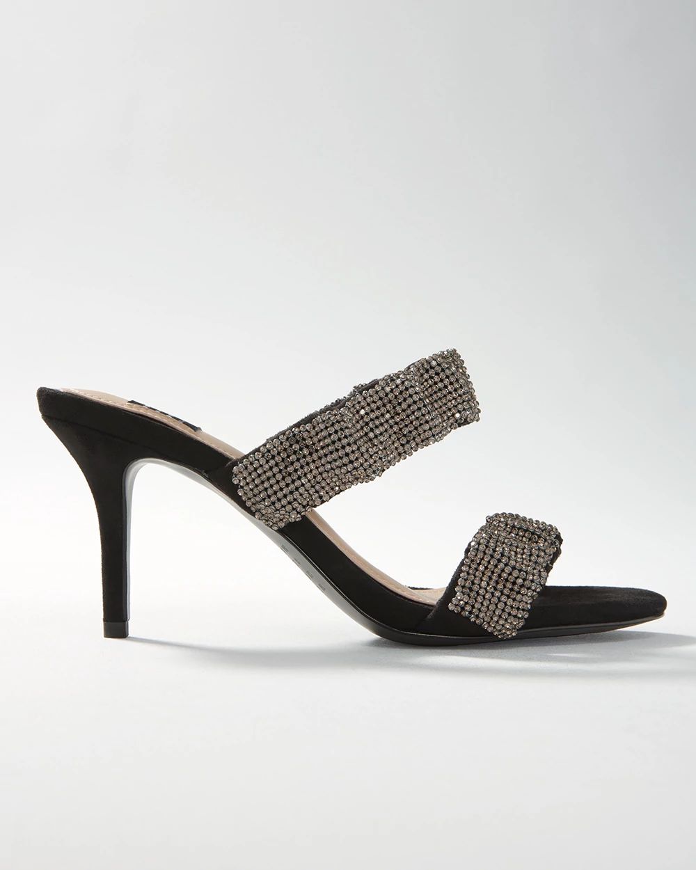 Hematite Strap Mid-Heel Slides