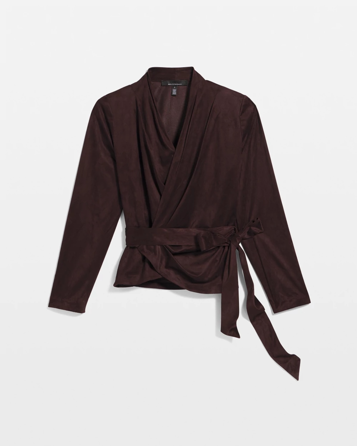 White House Black Market Faux Suede Wrap Blouse