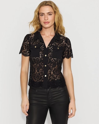 Short-Sleeve Lace Shirt