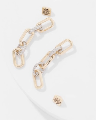 Mixed Metal Links Drop Earrings click to view larger image.