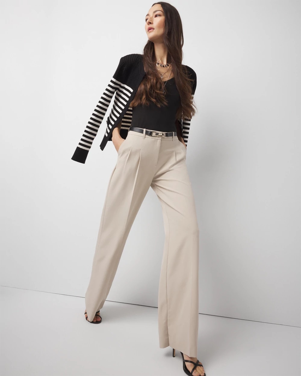 Pleated Wide Leg Pants