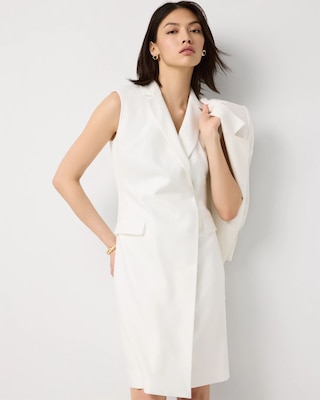 Petite Crosshatch Faux Warp Blazer Dress click to view larger image.