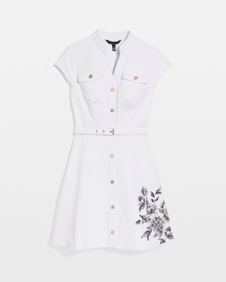 Button Front Denim Dress click to view larger image.