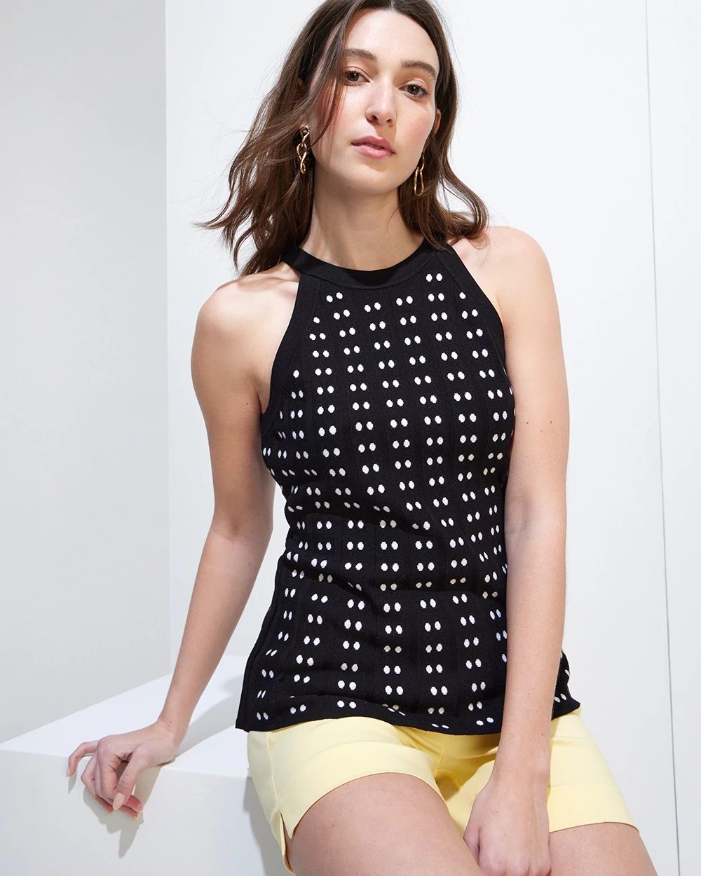 Outlet WHBM Jacquard Halter Top