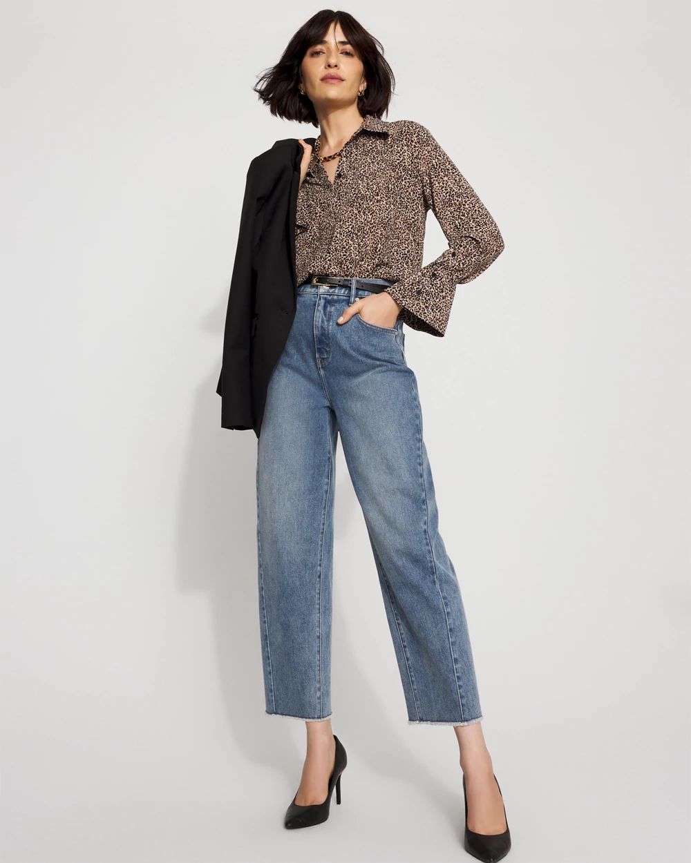 Long-Sleeve Flare Cuff Shirt click to view larger image.