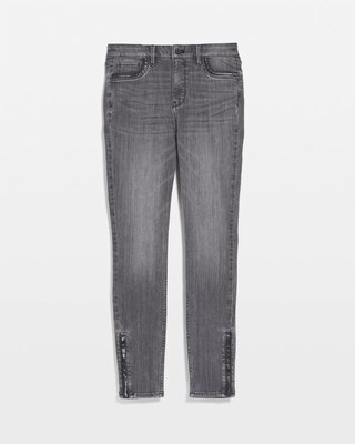 Petite High Rise Croc Skinny Ankle Jeans click to view larger image.