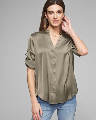 Outlet WHBM Long Sleeve Utility Shirt