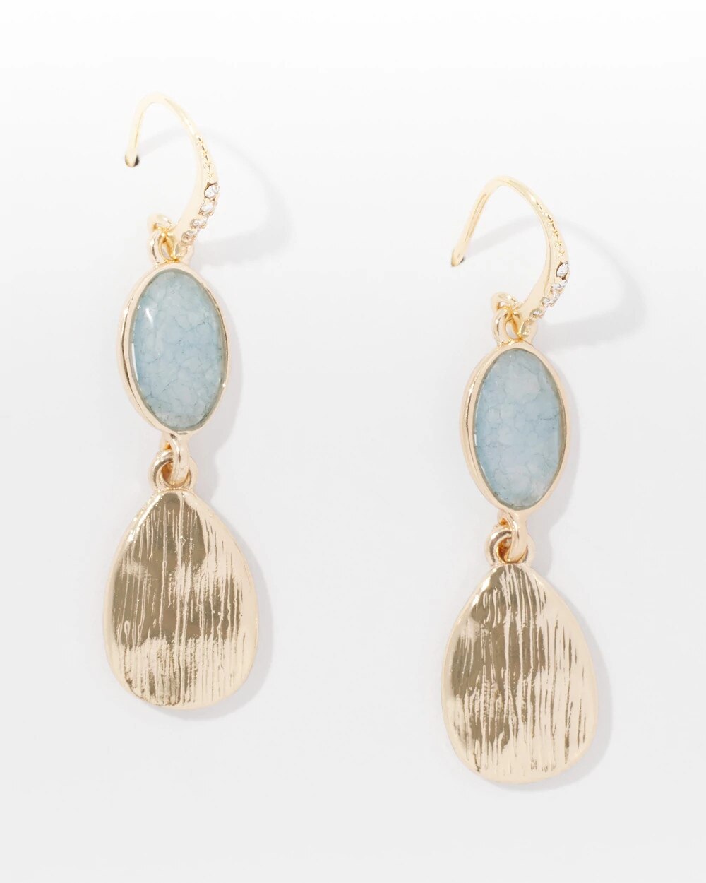Blue Stone Drop Earrings - image 2