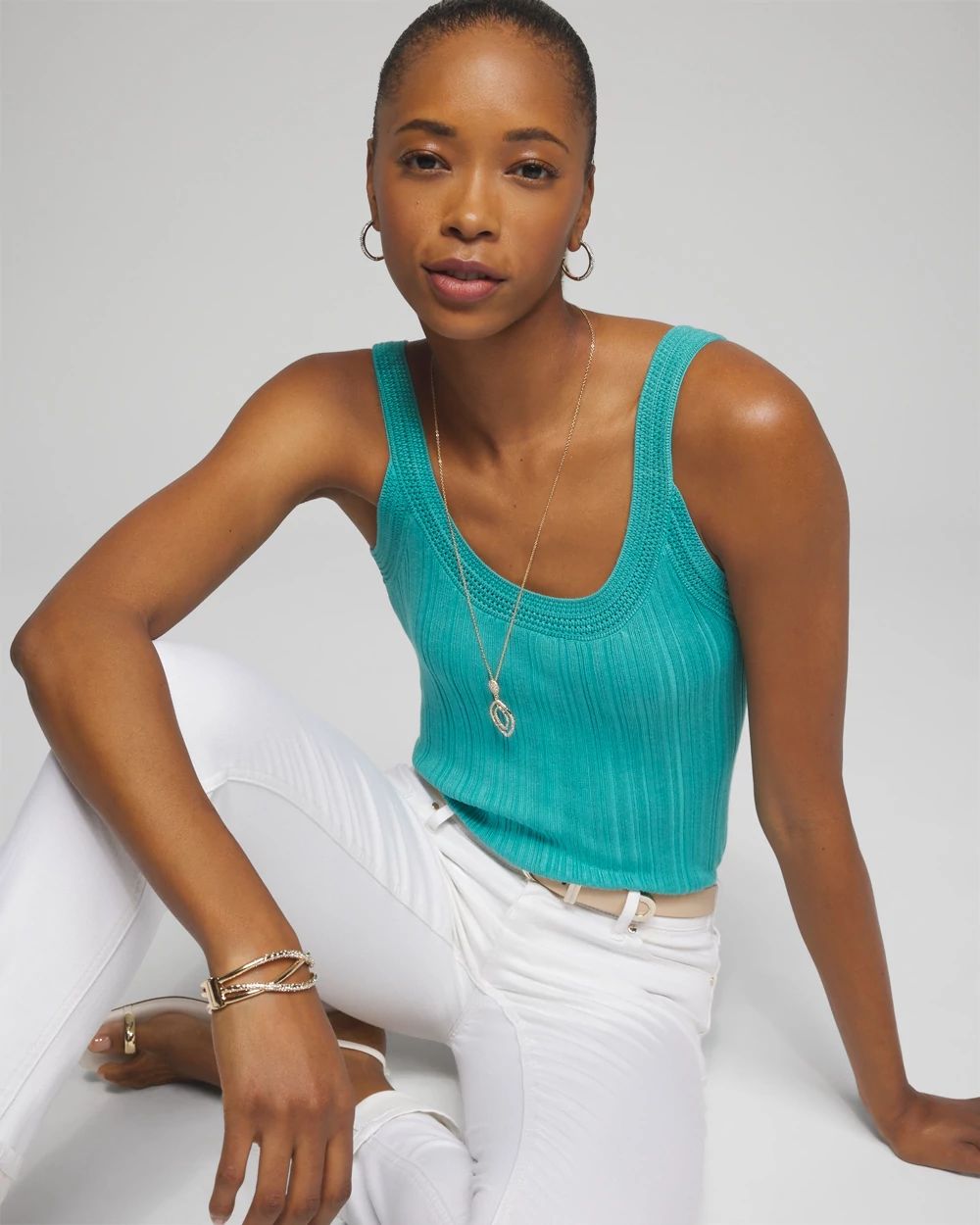 Outlet WHBM Stitch Accent Tank