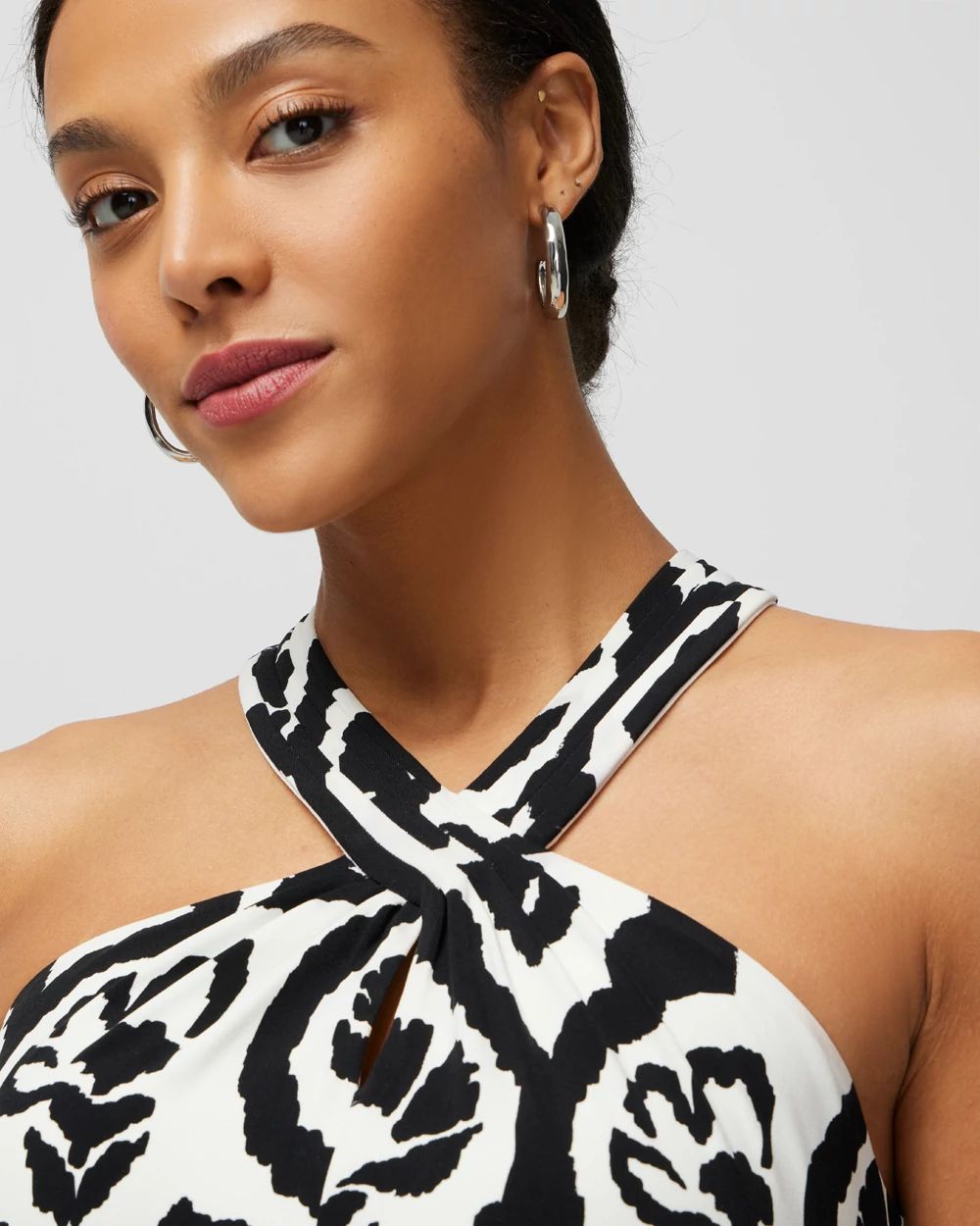 Cross-Front Matte Jersey Halter