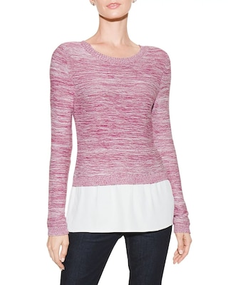 Outlet WHBM Woven-Hem Pullover Sweater