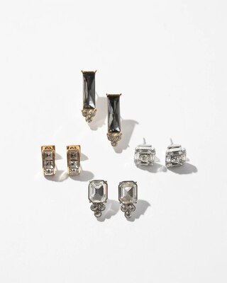 Mixed Metal 4pk Stud Earring Set
