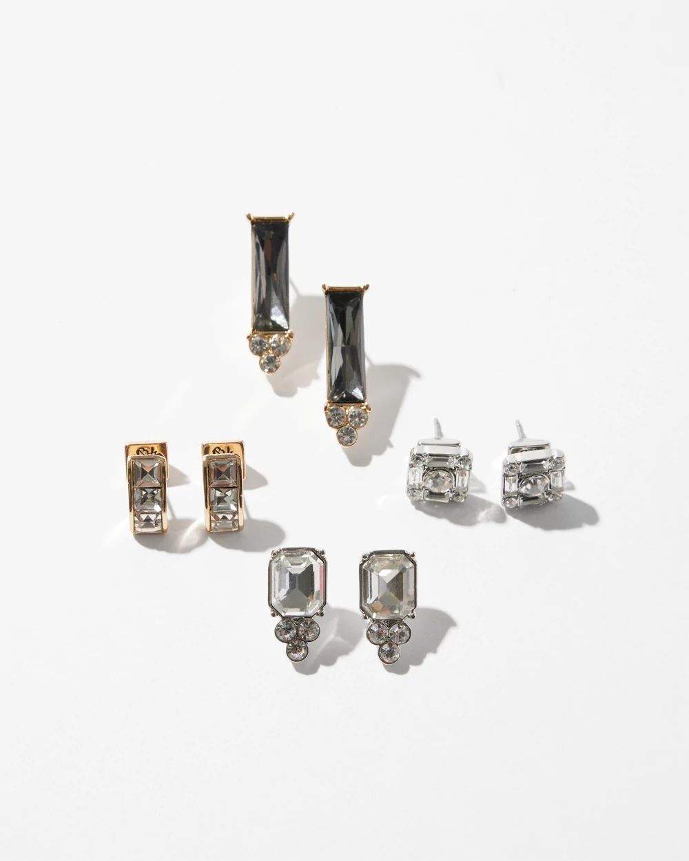 Mixed Metal 4pk Stud Earring Set