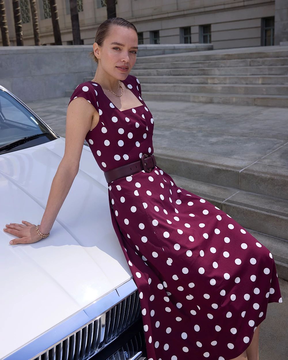 Fit + Flare Poplin Midi Dress