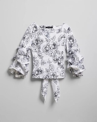 Drama-Sleeve Poplin Shirt