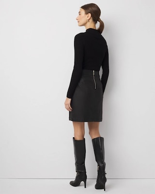 Coated Denim Mini Skirt click to view larger image.