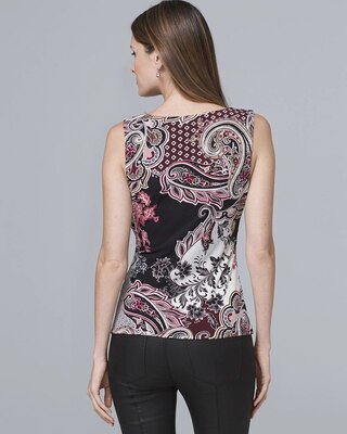 Paisley-Print Wrap Top