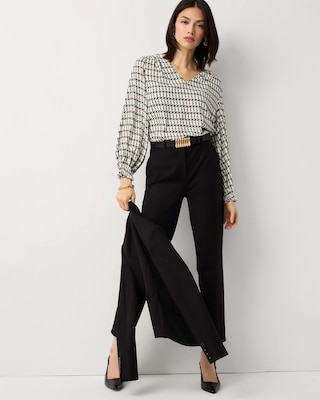 V-neck Crepe Blouse click to view larger image.