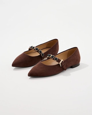 Faux Suede Flats click to view larger image.