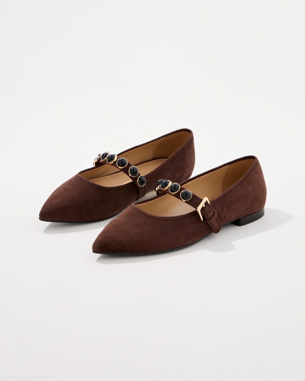 Faux Suede Flats click to view larger image.