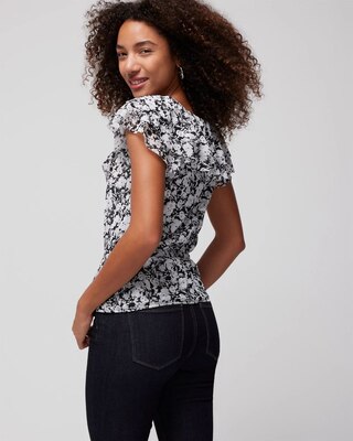 Mesh Peplum Top