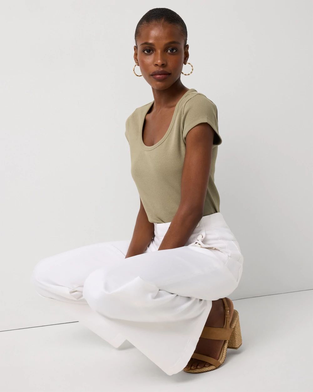 WHBM FORME™ Ribbed Scoop Neck Tee
