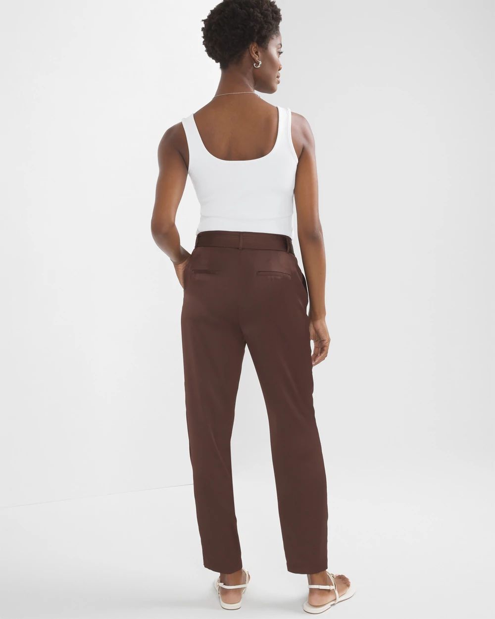 Belted Utility Straight Crop Pants click to view larger image.