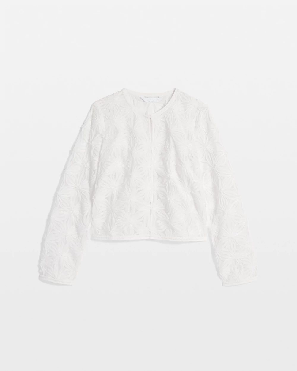 Textured Floral Appliqué Jacket