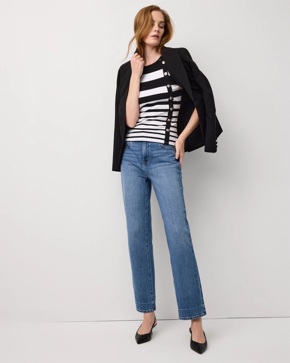 WHBM FORME™ Stripe Ribbed Tank click to view larger image.